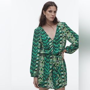 Zara printed mini dress